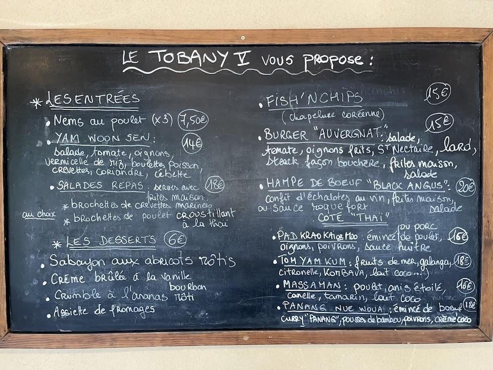 Le Tobany V - Menu Image 1